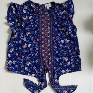 Twine&String, Medium, dark blue with floral